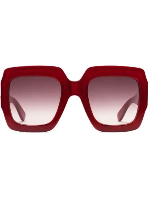 red frame gucci sunglasses.